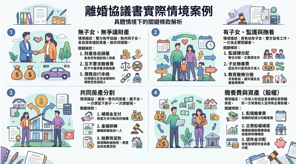 離婚協議書實際情境案例